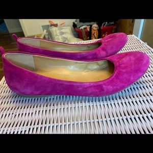 Audrey Brooke Newport ballet flats-Hot pink velvet